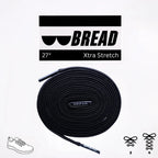 Shadow Black Bread Elastic Shoelaces – Tie Once, Stay Tied - Elastic Shoelace - Bread