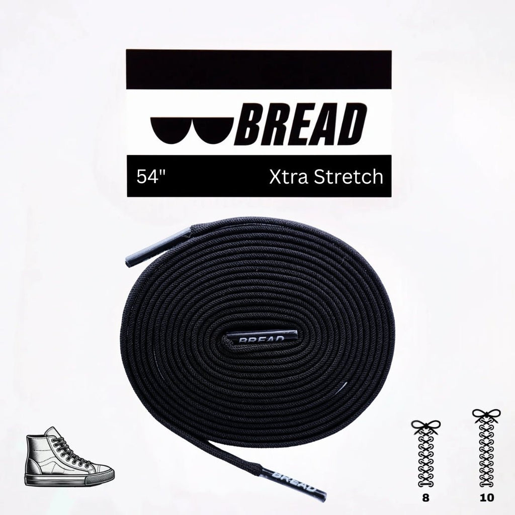 Shadow Black Bread Elastic Shoelaces – Tie Once, Stay Tied - Elastic Shoelace - Bread