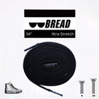 Shadow Black Bread Elastic Shoelaces – Tie Once, Stay Tied - Elastic Shoelace - Bread