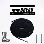 Shadow Black Bread Elastic Shoelaces – Tie Once, Stay Tied - Elastic Shoelace - Bread