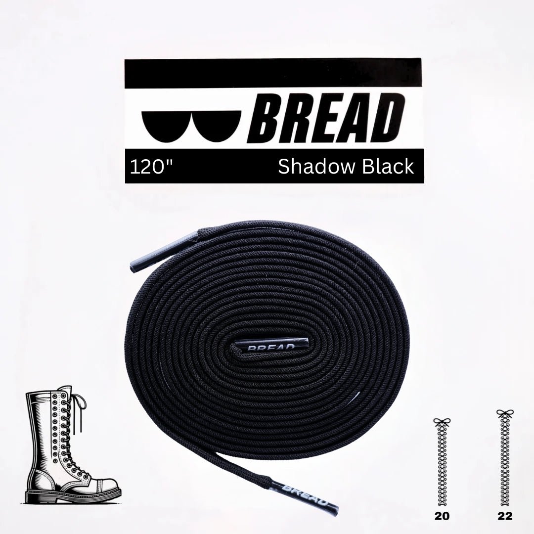 Shadow Black Bread Elastic Shoelaces – Tie Once, Stay Tied - Elastic Shoelace - Bread