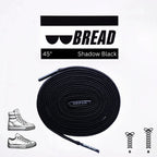 Shadow Black Bread Elastic Shoelaces – Tie Once, Stay Tied - Elastic Shoelace - Bread