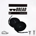 Shadow Black Bread Elastic Shoelaces – Tie Once, Stay Tied - Elastic Shoelace - Bread