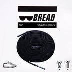 Shadow Black Bread Elastic Shoelaces – Tie Once, Stay Tied - Elastic Shoelace - Bread