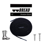 Shadow Black Bread Elastic Shoelaces – Tie Once, Stay Tied - Elastic Shoelace - Bread