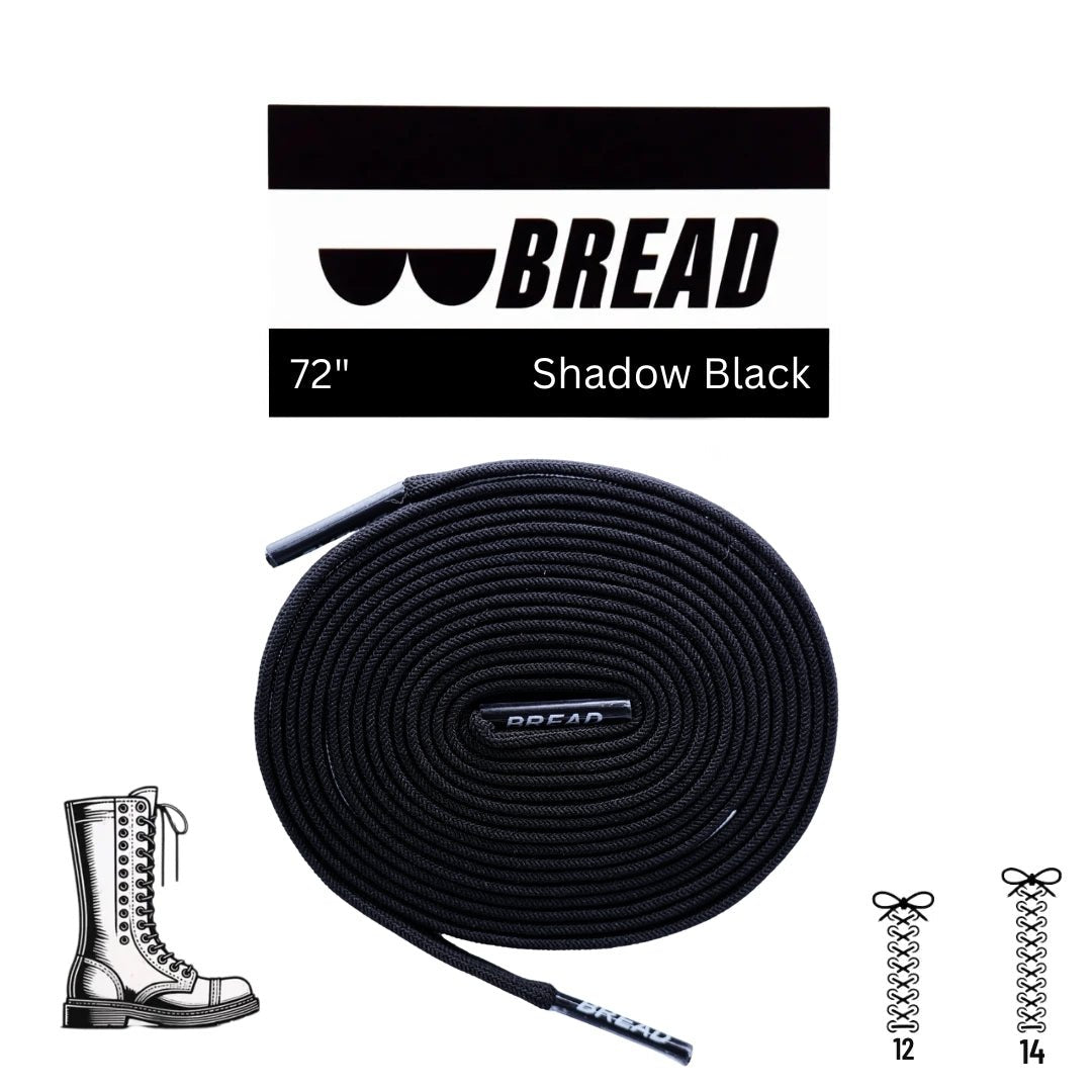 Shadow Black Bread Elastic Shoelaces – Tie Once, Stay Tied - Elastic Shoelace - Bread