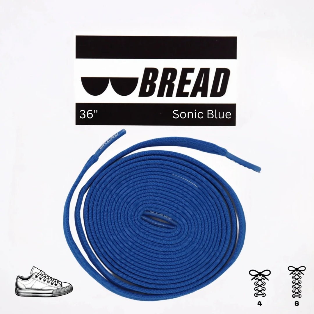 Sonic Blue Bread Elastic Shoelaces – Tie Once, Stay Tied - Elastic Shoelace - Bread