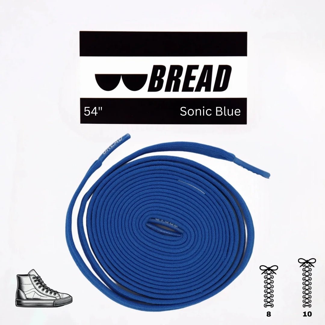 Sonic Blue Bread Elastic Shoelaces – Tie Once, Stay Tied - Elastic Shoelace - Bread