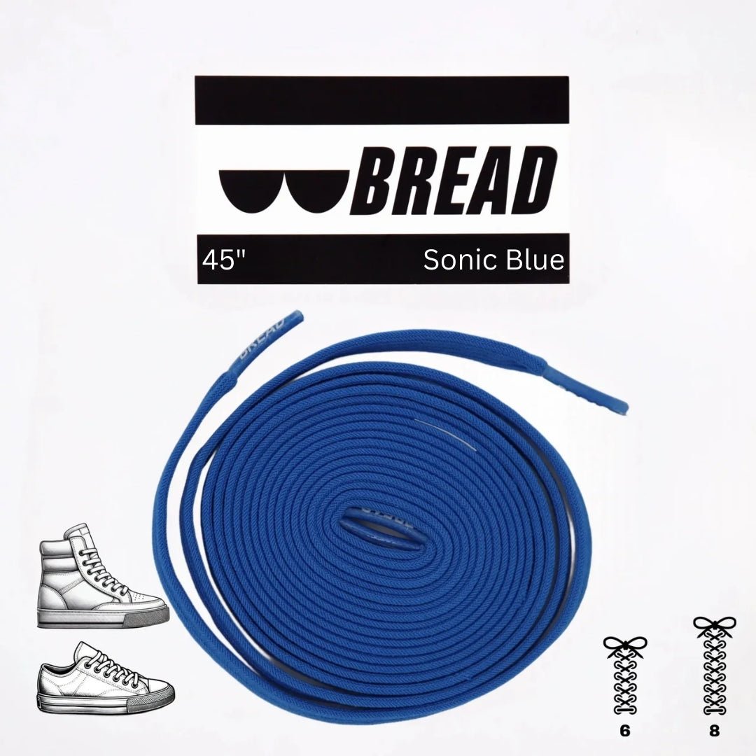 Sonic Blue Bread Elastic Shoelaces – Tie Once, Stay Tied - Elastic Shoelace - Bread