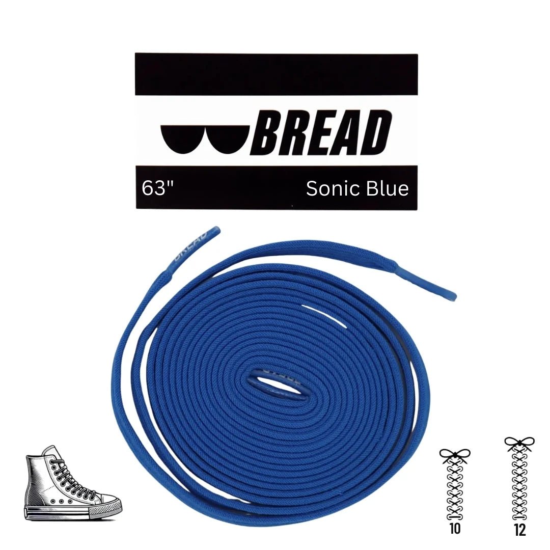 Sonic Blue Bread Elastic Shoelaces – Tie Once, Stay Tied - Elastic Shoelace - Bread