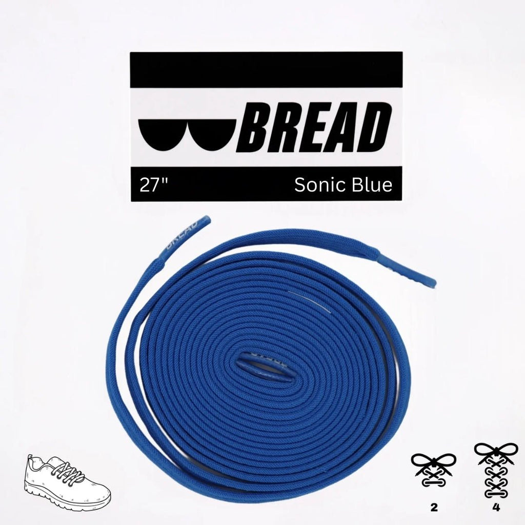 Sonic Blue Bread Elastic Shoelaces – Tie Once, Stay Tied - Elastic Shoelace - Bread