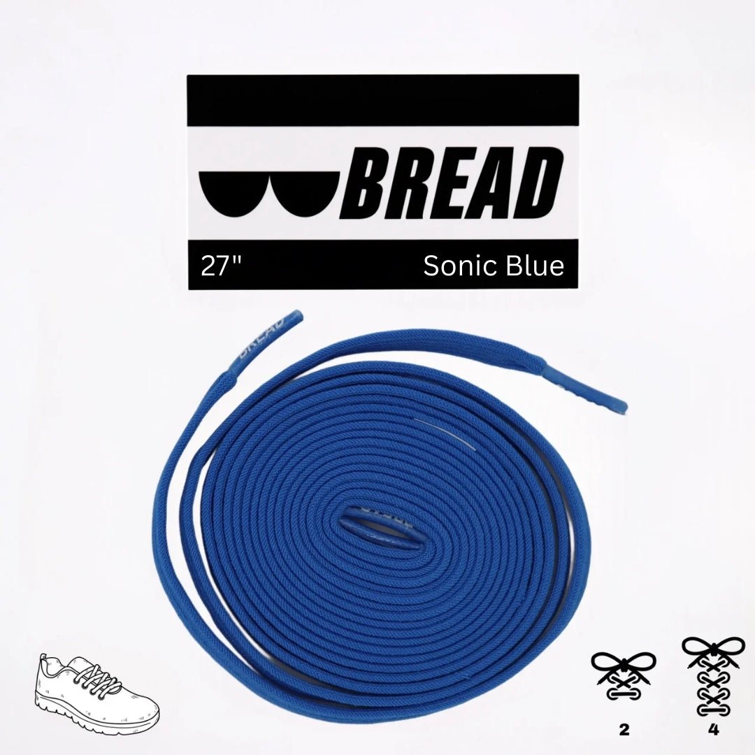 Sonic Blue Bread Elastic Shoelaces – Tie Once, Stay Tied - Elastic Shoelace - Bread