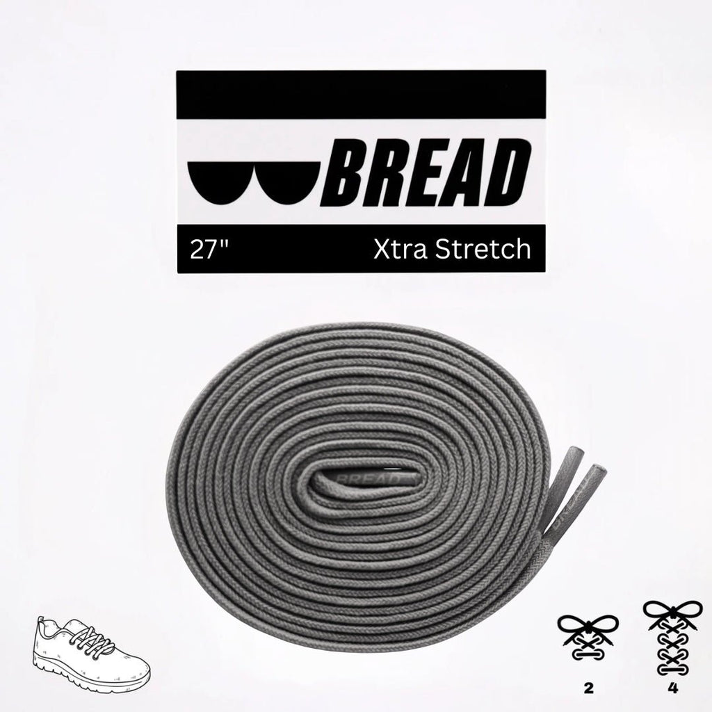 Vulture Gray Bread Elastic Shoelaces – Tie Once, Stay Tied - Elastic Shoelace - Bread