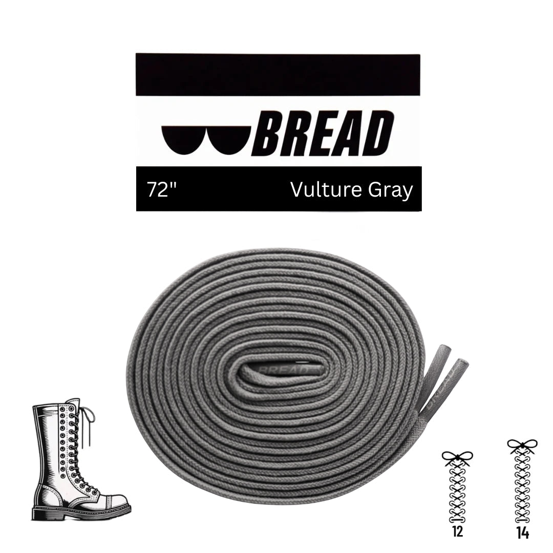 Bread - Vulture Gray Bread Elastic Shoelaces – Tie Once, Stay Tied - Elastic Shoelace