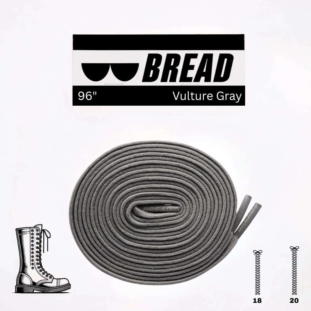 Bread - Vulture Gray Bread Elastic Shoelaces – Tie Once, Stay Tied - Elastic Shoelace