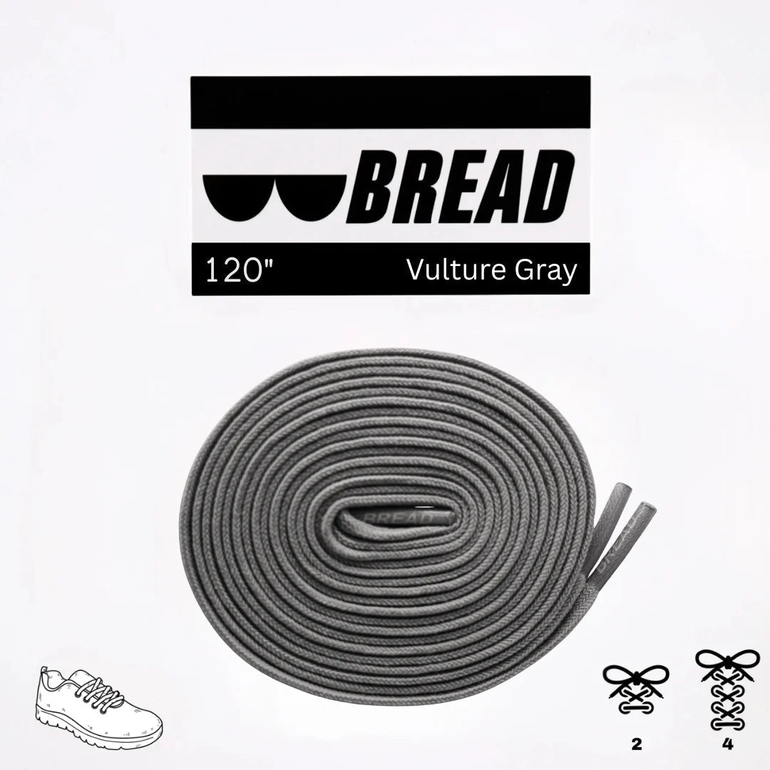 Vulture Gray Bread Elastic Shoelaces – Tie Once, Stay Tied - Elastic Shoelace - Bread