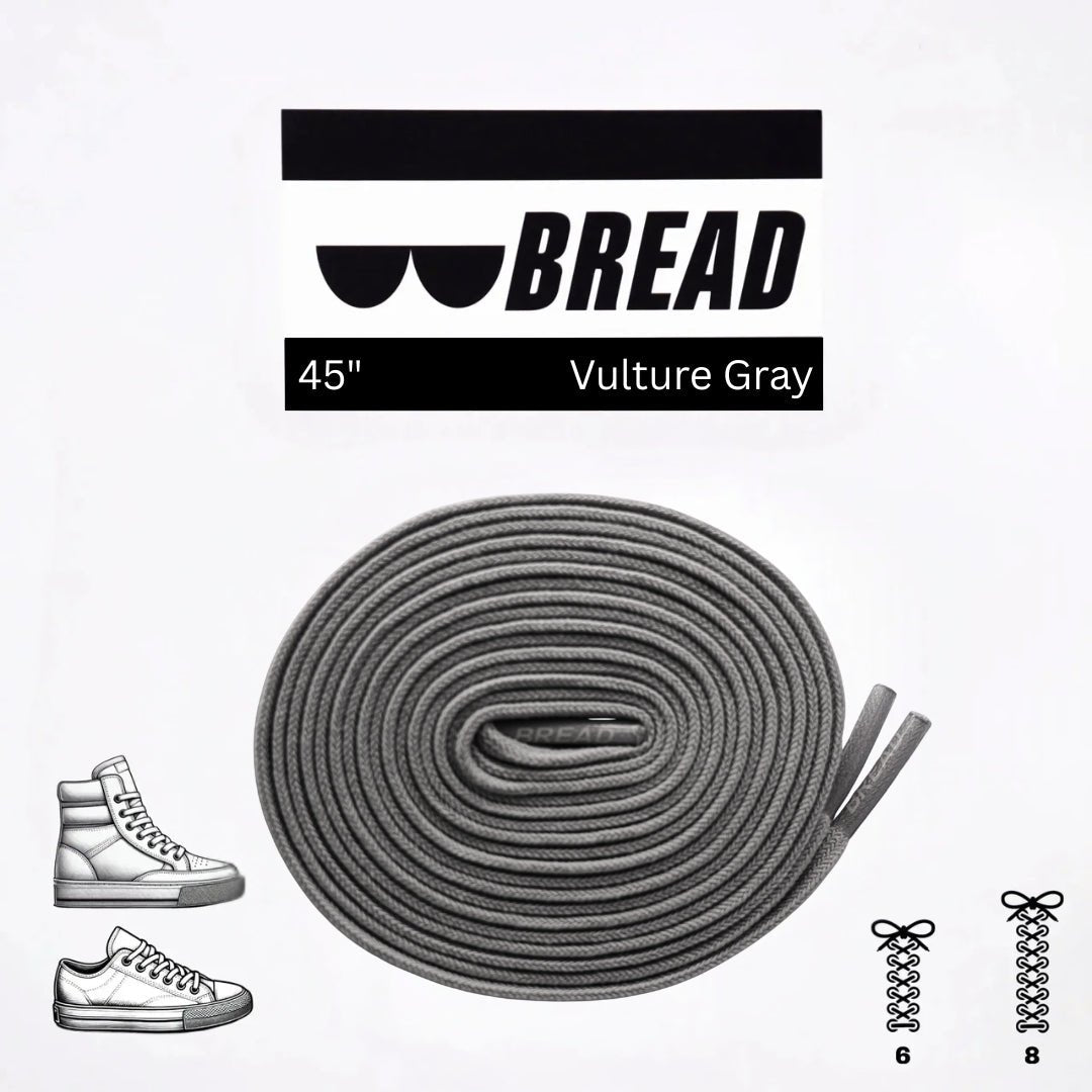 Vulture Gray Bread Elastic Shoelaces – Tie Once, Stay Tied - Elastic Shoelace - Bread