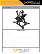 Iso - Lateral Vertical Row | Defiant Strength - Plate Loaded - Defiant Strength