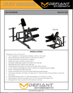 Plate Loaded Leg Extension | Defiant Strength - Plate Loaded - Defiant Strength