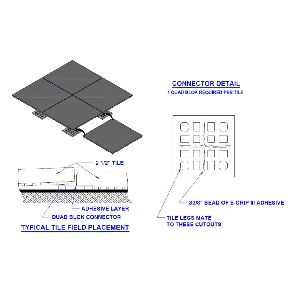 63.5mm Molded Tile Gym Flooring | Ecore dBTile - Flooring - Ecore International