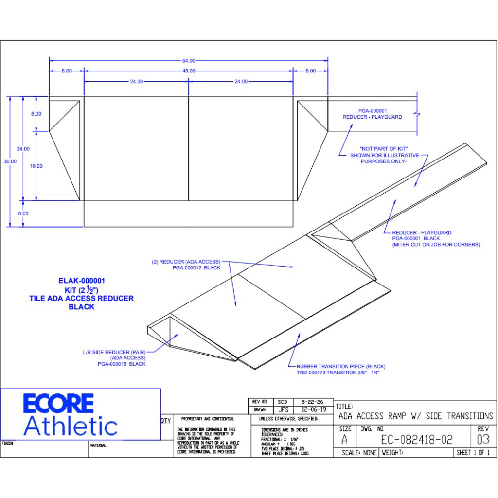Athletic Flooring ADA Ramps | Ecore Accessory - Ecore Flooring Accessory - Ecore International