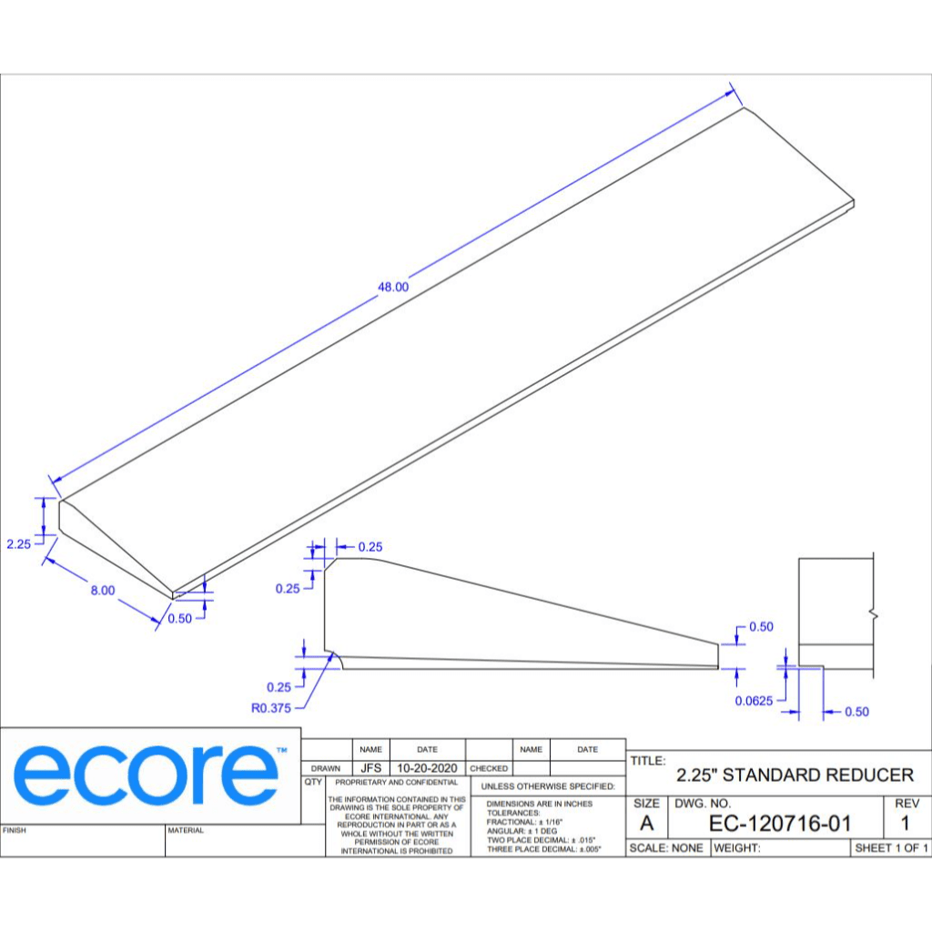 Athletic Flooring Reducers | Ecore Accessory - Ecore Flooring Accessory - Ecore International