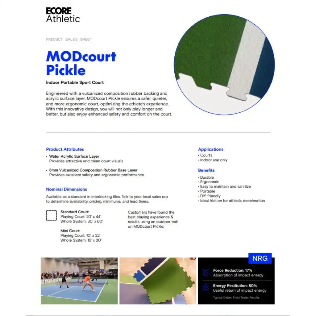 Interlocking Pickleball Court Tiles | Ecore MODcourt - Pickleball Court - Ecore International