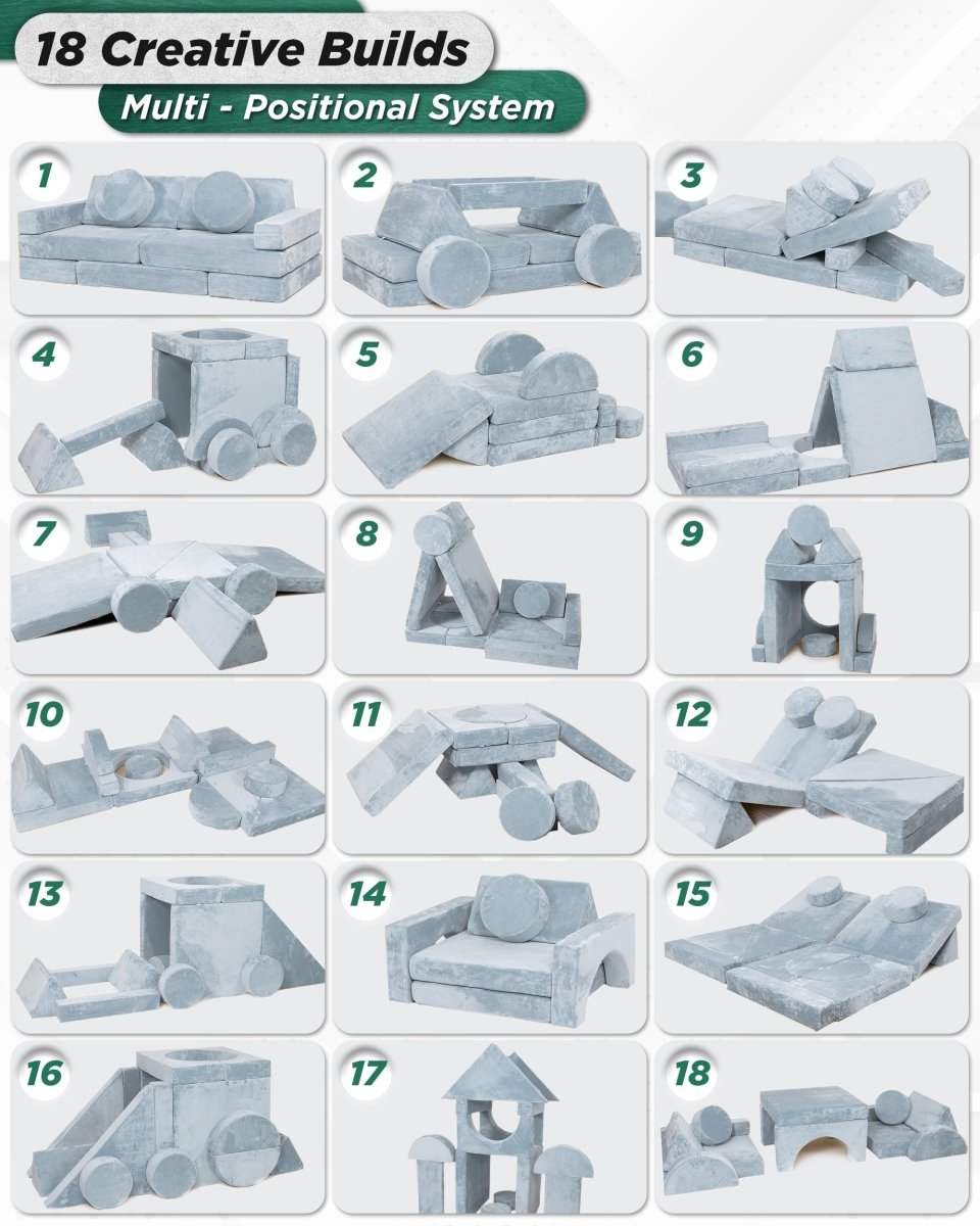 14-Piece Modular Kids Couch | Lunix - Children Furniture - Lunix