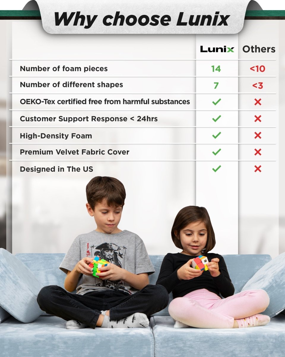 14-Piece Modular Kids Couch | Lunix - Children Furniture - Lunix