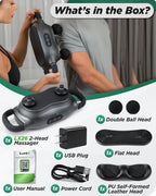 2-Head Deep Tissue Massager Charcoal Black | Lunix - Massage Gun - Lunix