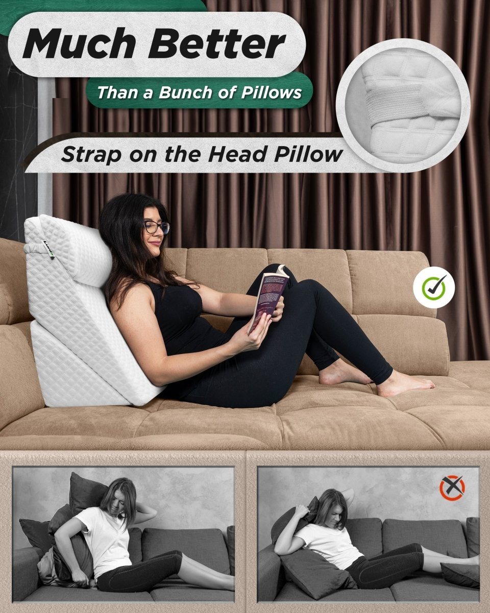 3-Piece Bed Wedge Pillow Set | Lunix - Wedge Pillow Set - Lunix