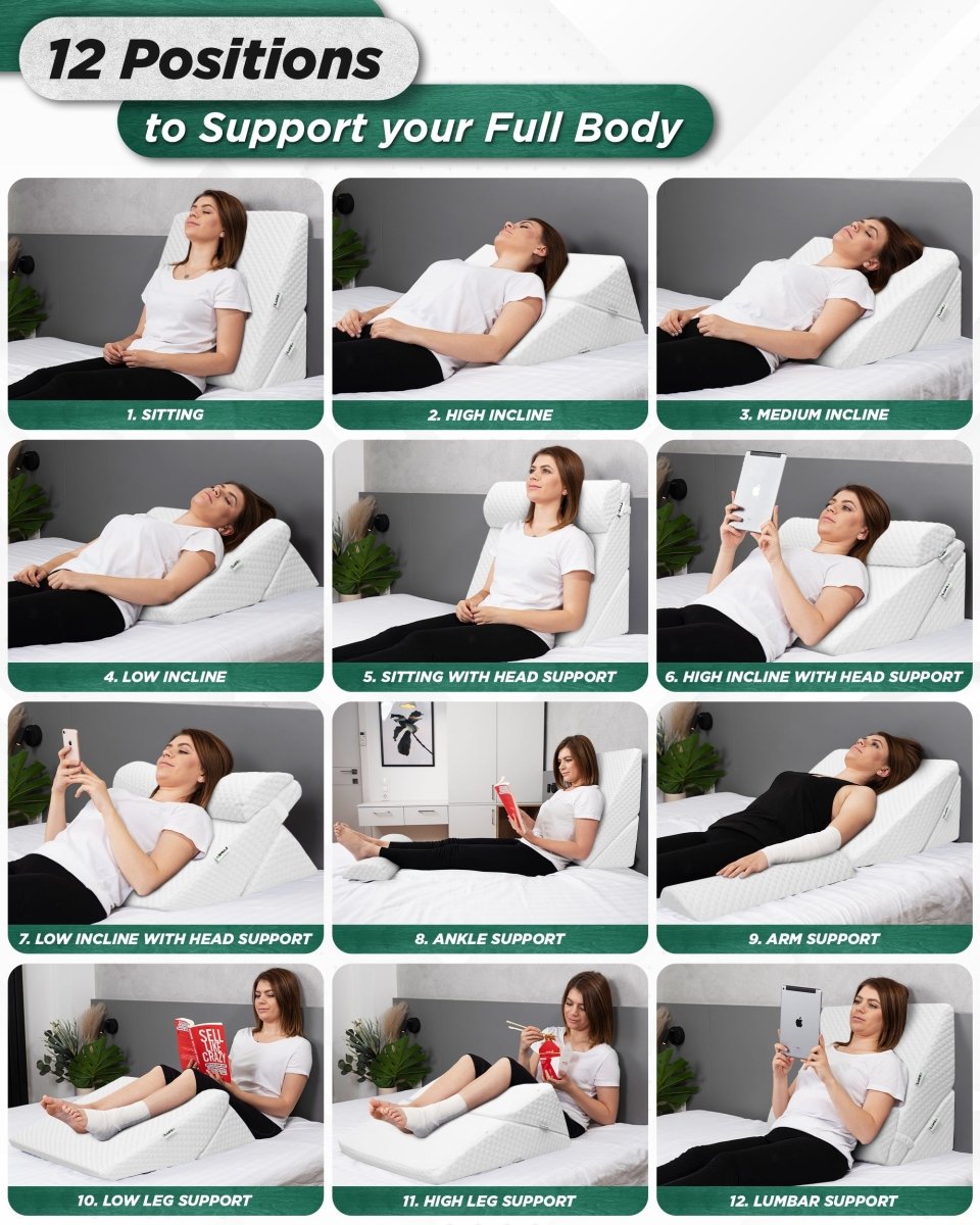 3-Piece Bed Wedge Pillow Set | Lunix - Wedge Pillow Set - Lunix