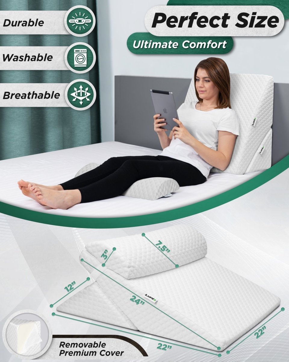 3-Piece Bed Wedge Pillow Set | Lunix - Wedge Pillow Set - Lunix