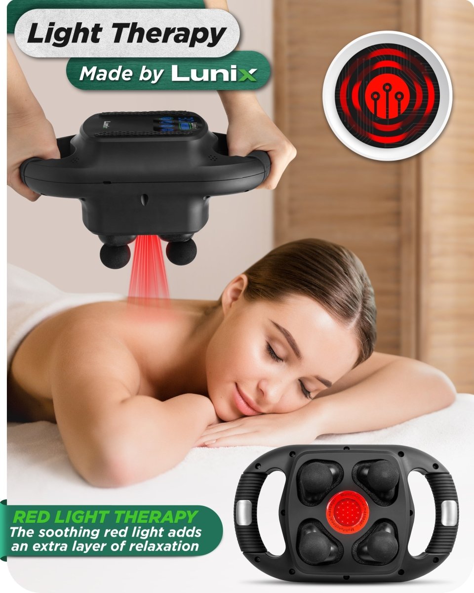 4-Head Percussion Massager Charcoal Black | Lunix - Massage Gun - Lunix