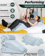 5-Piece Wedge Pillow Set Cloud Gray | Lunix - Wedge Pillow Set - Lunix