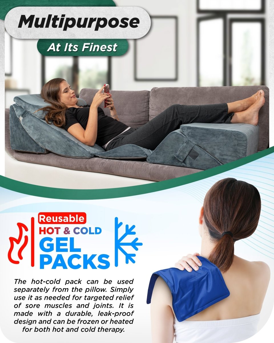 6-Piece Wedge Pillow Set Stone Navy | Lunix - Wedge Pillow Set - Lunix