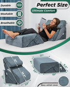 6-Piece Wedge Pillow Set Stone Navy | Lunix - Wedge Pillow Set - Lunix