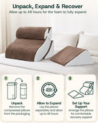 Bed Wedge Pillow Set Almond Brown | Lunix - Wedge Pillow Set - Lunix