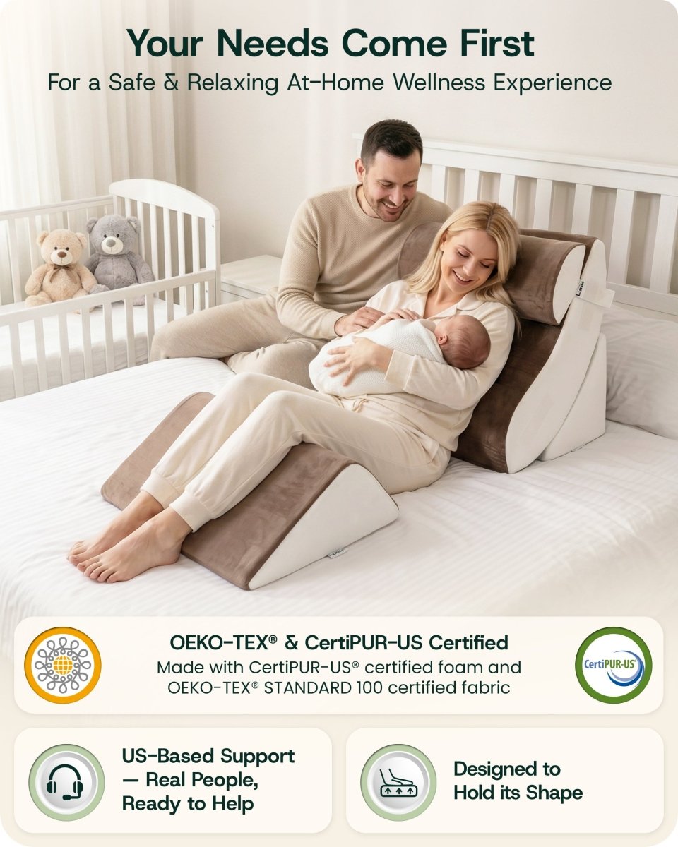Bed Wedge Pillow Set Almond Brown | Lunix - Wedge Pillow Set - Lunix