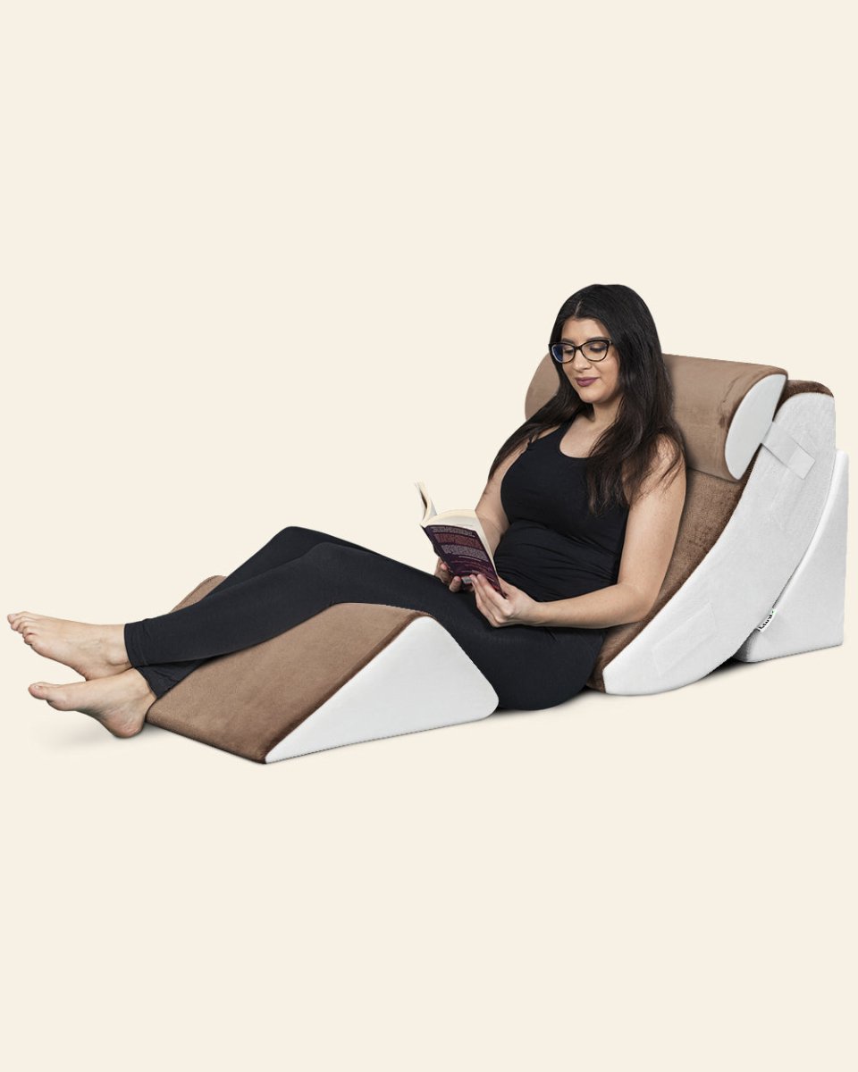 Bed Wedge Pillow Set Almond Brown | Lunix - Wedge Pillow Set - Lunix