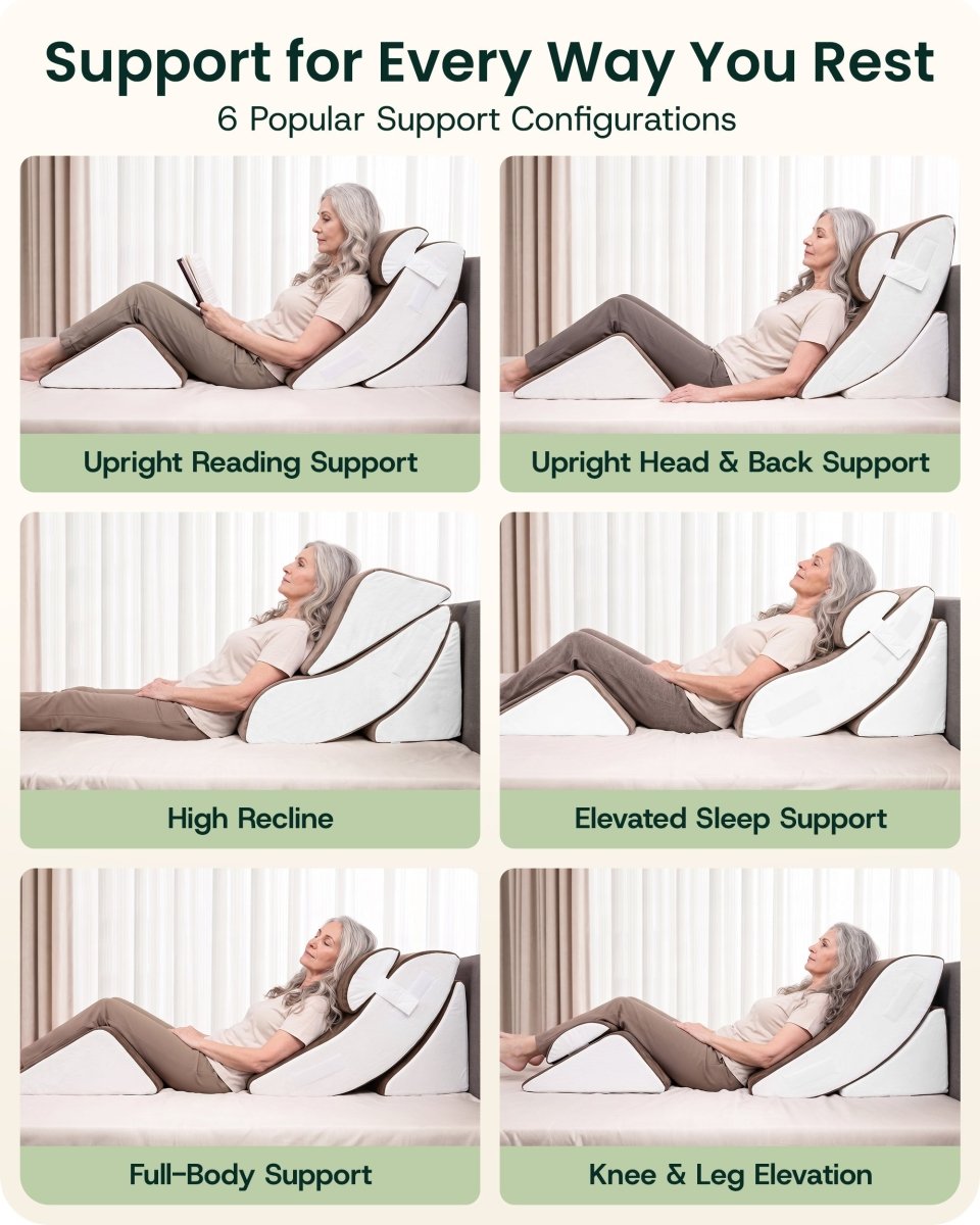 Bed Wedge Pillow Set Almond Brown | Lunix - Wedge Pillow Set - Lunix