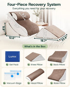 Bed Wedge Pillow Set Almond Brown | Lunix - Wedge Pillow Set - Lunix