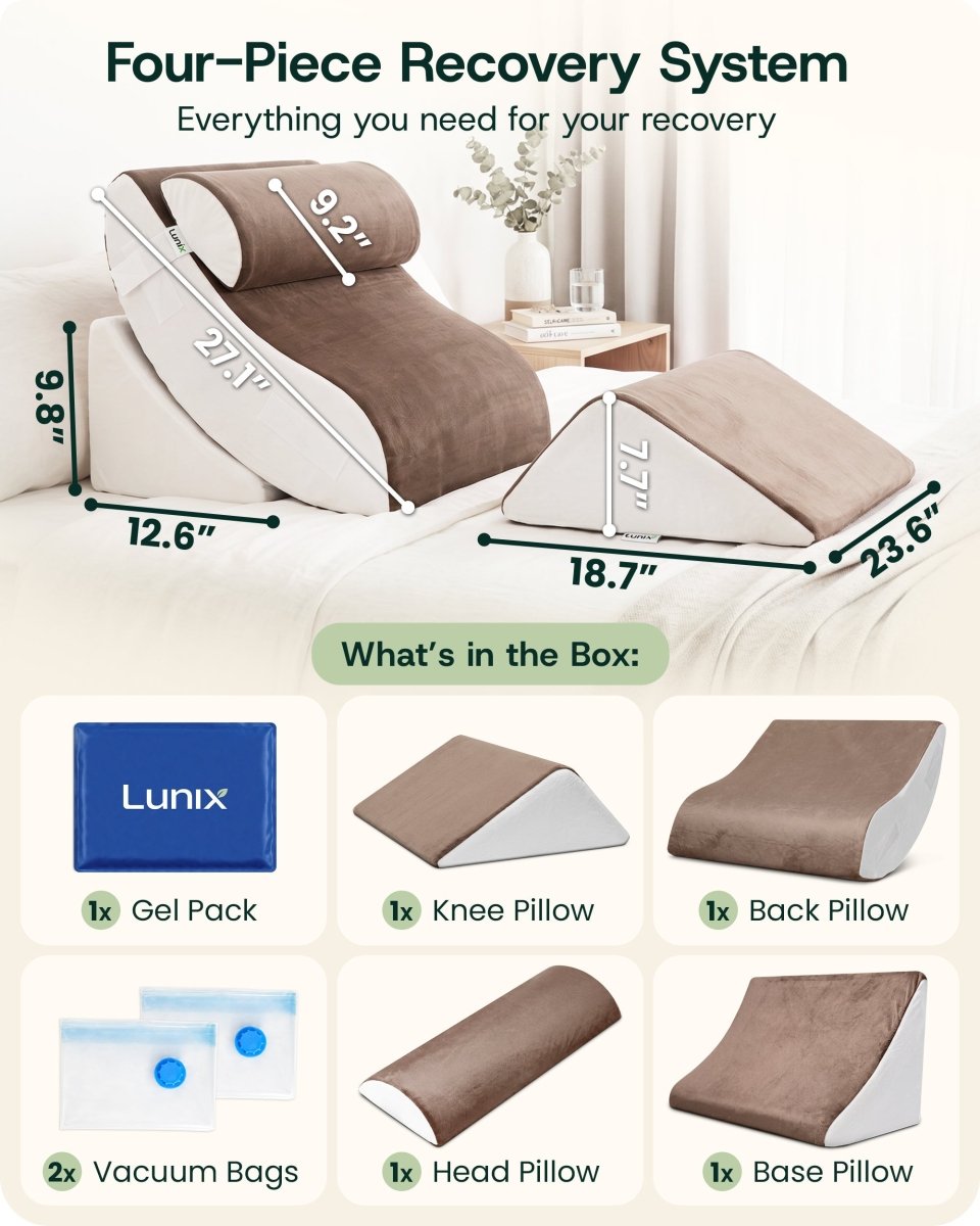 Bed Wedge Pillow Set Almond Brown | Lunix - Wedge Pillow Set - Lunix
