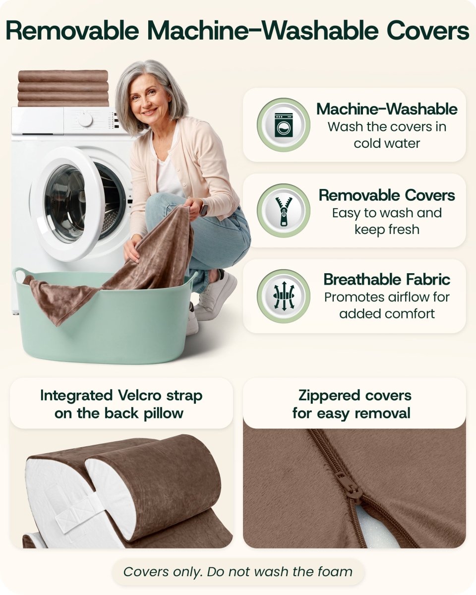 Bed Wedge Pillow Set Almond Brown | Lunix - Wedge Pillow Set - Lunix