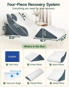 Bed Wedge Pillow Set Arctic Navy | Lunix - Wedge Pillow Set - Lunix