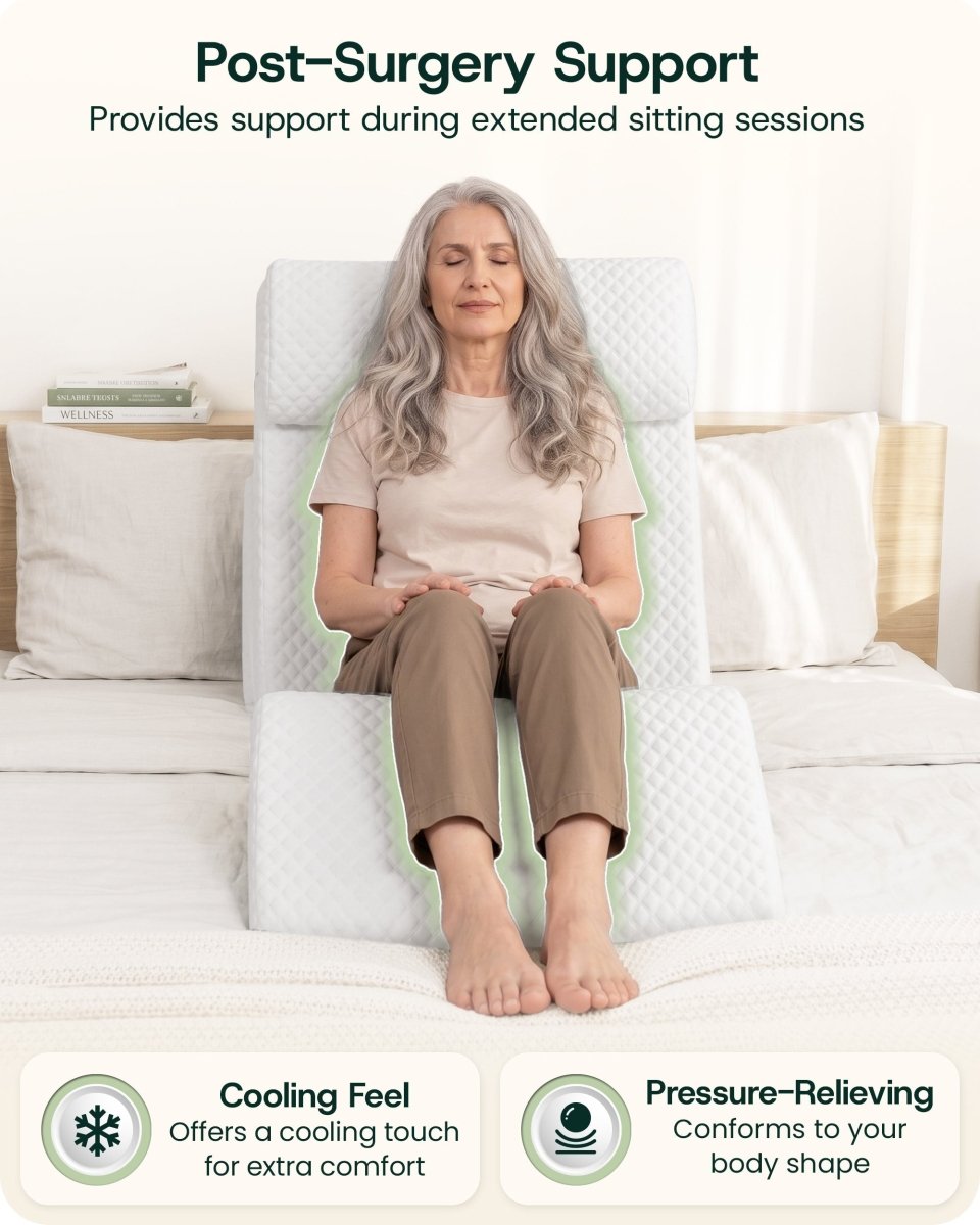 Bed Wedge Pillow Set Pebble White | Lunix - Wedge Pillow Set - Lunix