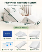 Bed Wedge Pillow Set Pebble White | Lunix - Wedge Pillow Set - Lunix