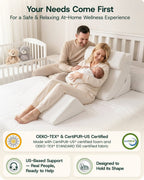 Bed Wedge Pillow Set Pebble White | Lunix - Wedge Pillow Set - Lunix