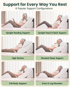 Bed Wedge Pillow Set Pebble White | Lunix - Wedge Pillow Set - Lunix