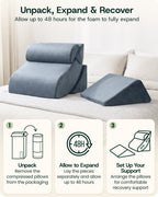 Bed Wedge Pillow Set Stone Navy | Lunix - Wedge Pillow Set - Lunix
